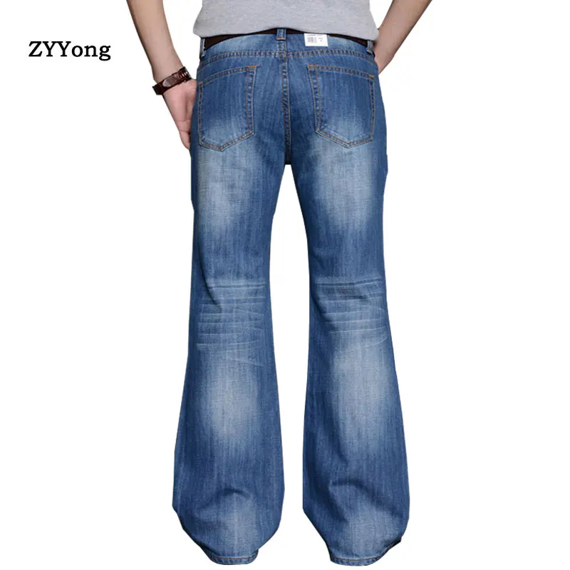 

2020 Mens Business Casual Slim Bootcut Flared Jeans for Men Boot Cut Flare Denim Pants Long Trousers Men's Fashion Jeans