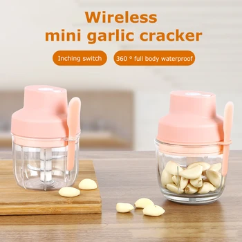 

100ML-300ML USB Mini Kitchen Household Garlic Grinder Machine For Meat Vegetable Baby Food With Mini scraper