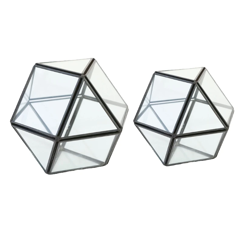 Прозрачный Стекло геометрический Террариум суккуленты контейнер Современная