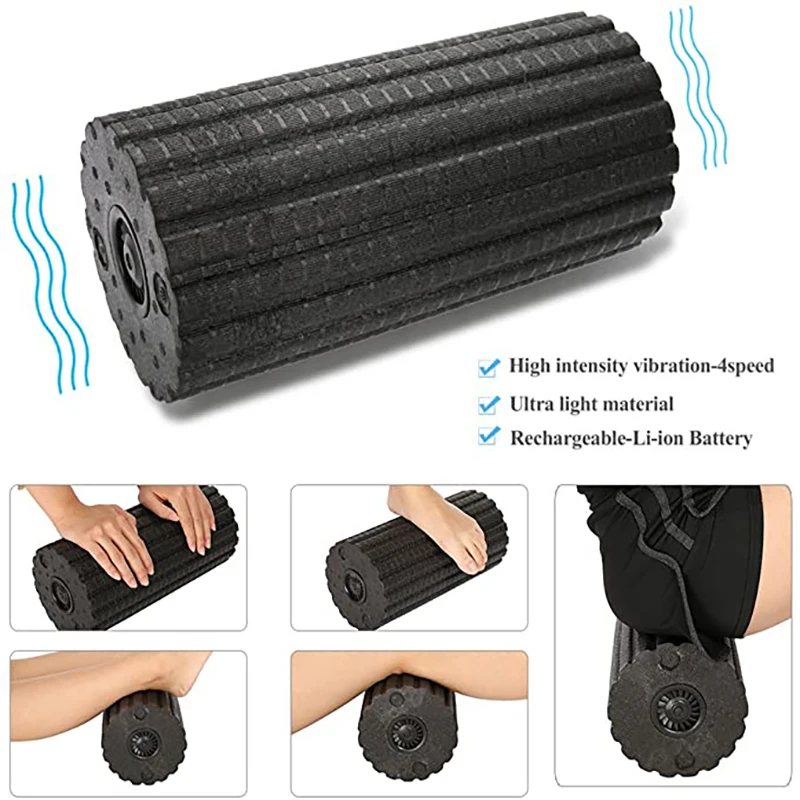 Electric Vibration Massage Foam Roller Yoga Column Rechargeable Backrest Leg Adjustment Massager Gym Workout Electric Yoga Block 6
