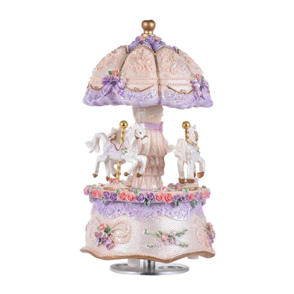 Commercial Kiddie Ride Marry Go Round 3 Horse Carousel Coin Operated Music Antique Box Cylinder | Дом и сад