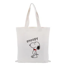Милая мультяшная собака холст вместительная сумка для покупок сумка ежедневного использования текста DIY пользовательский принт Логотип эко экологическая многоразовая утилизация