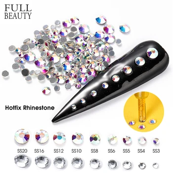 

1440pc 3D Crystal Strass Hotfix Rhinestone Iron On Nails Decoration Garment Flatback Glass Stone Hot Fix DIY Accessories CH1610