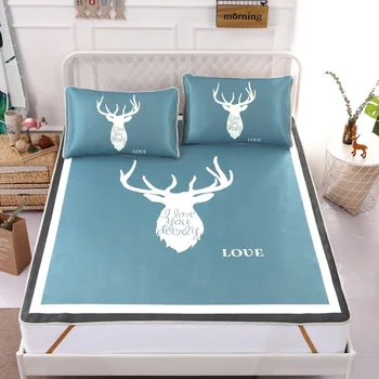 

Three-piece Lifeng Home Green Cloud Summer Sleeping Mat Cool Bed Mat Soft Fitted Sheet Bed Protection Pad