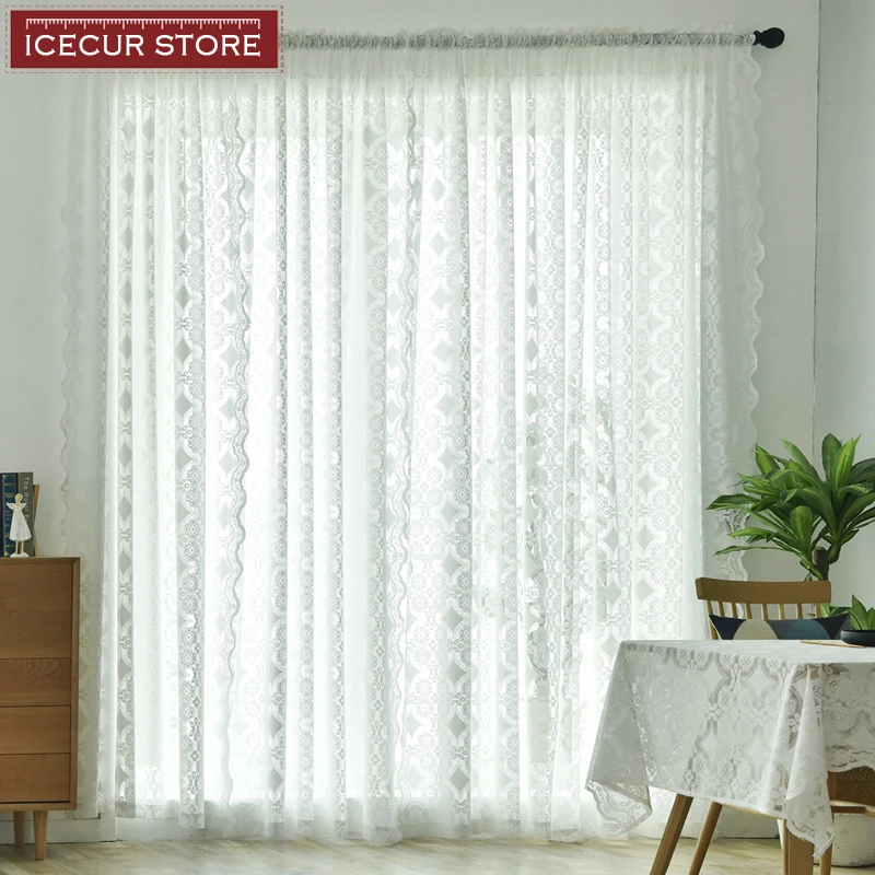 Пасторальные современные тюлевые шторы ICECUR для спальни гостиной кружевные