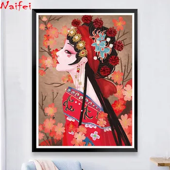 

Diamond Embroidery Chinese opera women diamond painting rhinestone full square round diamond 3d diy mosaic Cross Stitch handmade