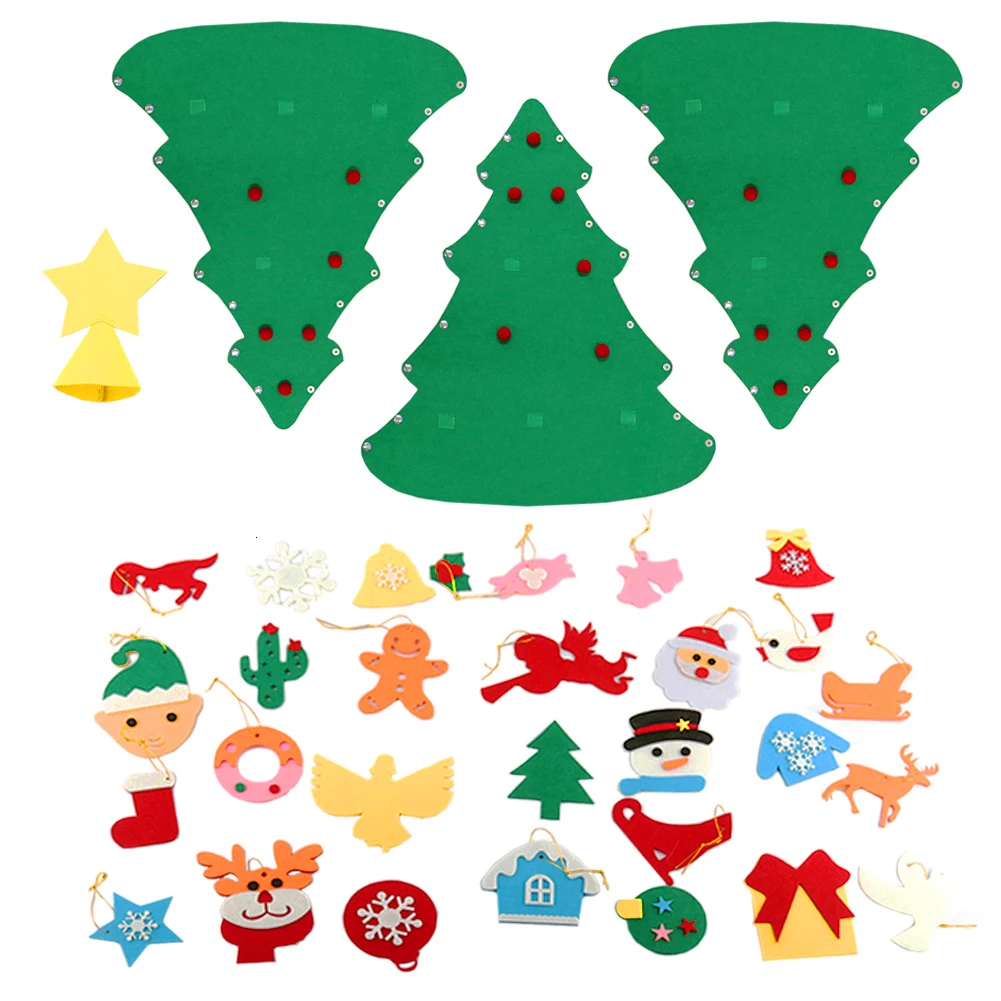 DIY Felt Christmas Tree New Year Gifts Kids Toys Artificial Wall Hanging Ornaments Xmas Decoration For Home Arbol De Navidad