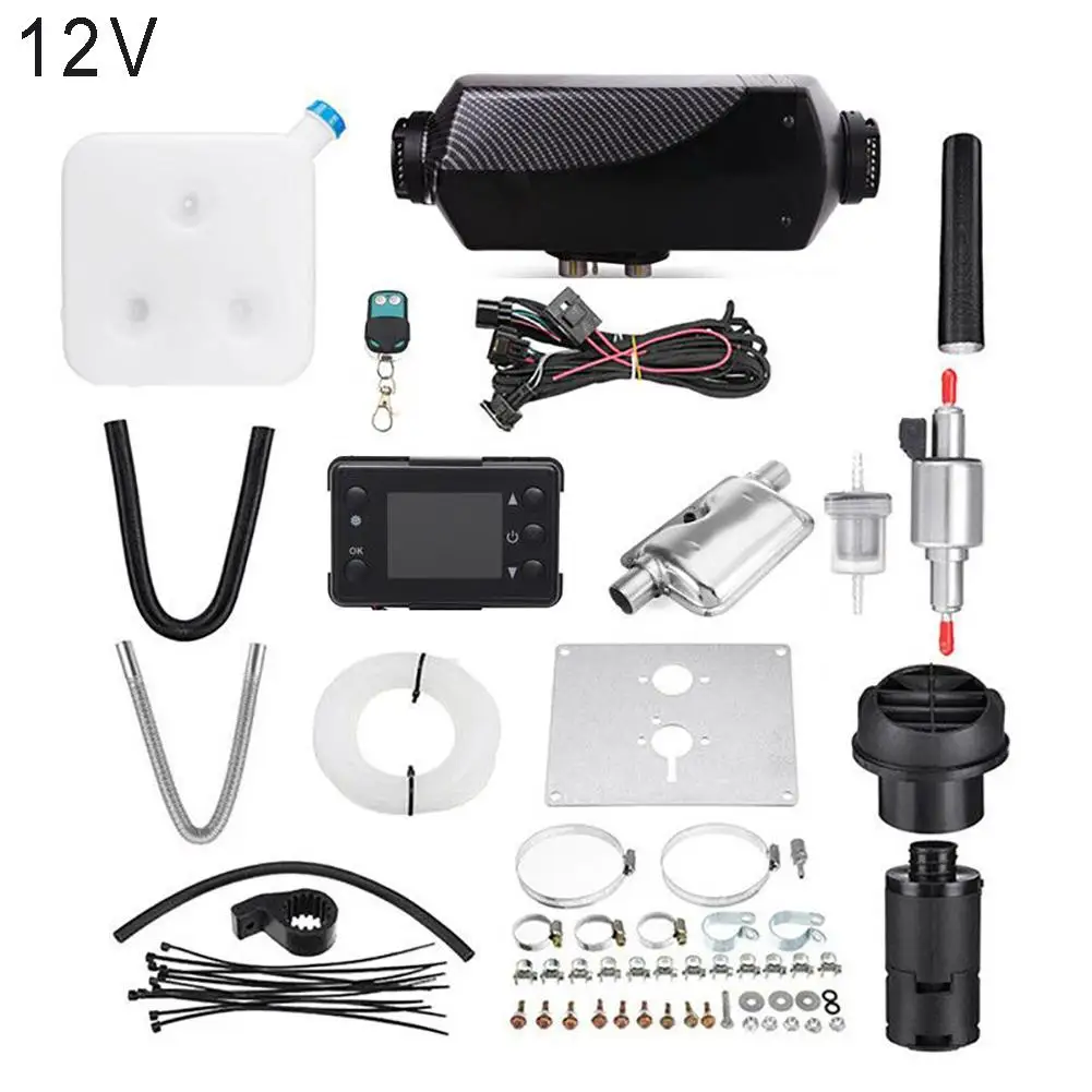 

5KW 12V/24V Car Air Diesels Heater Remote Control LCD Monitor+Silencer+crystal Timing For RV Motorhome Trailer Trucks Boats