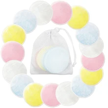 1/8/16/20 штук Моющиеся Многоразовые Ватные диски для макияжа средство для снятия макияжа для лица коврик двойной Слои протрите подушечки для чистки ногтей Pad w/мешок для стирки
