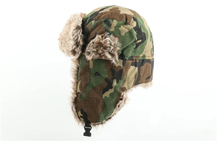 WZCX, камуфляжная, советская, военная, значок, пилот, охотник, шапка, сохраняет тепло, ветрозащитная, утолщенная, ушанка, мужская, снежная шапка, Лыжная шапка