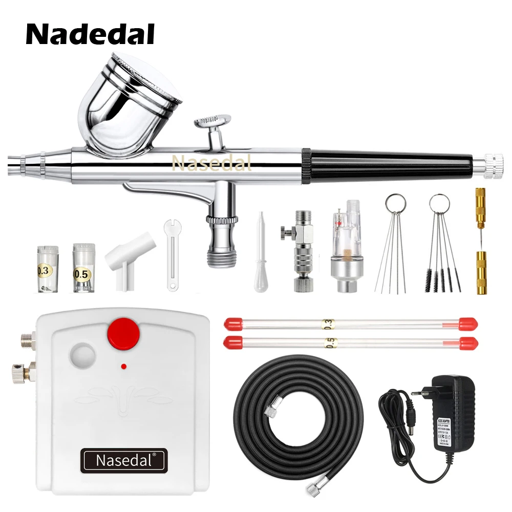 Nasedal NT 19 Компрессор Аэрографа 0.3mm 7cc Аэрограф Двойного Действия распылительный