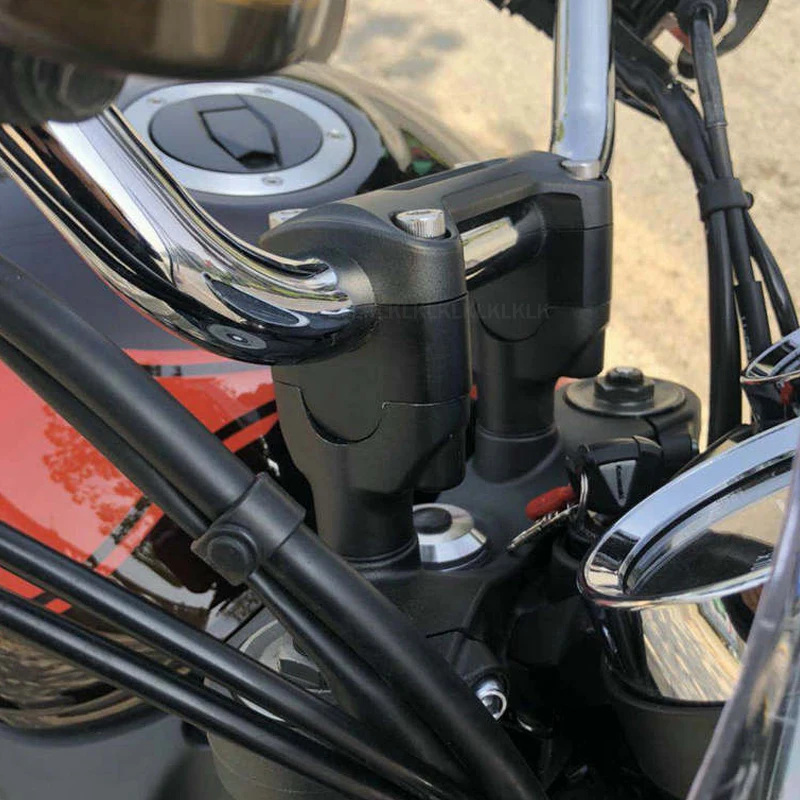 Motorcycle Handlebar Riser Mount Bracket Machining Handlebar Risers Bar Clamp Extend Adapter With Bolts (5)