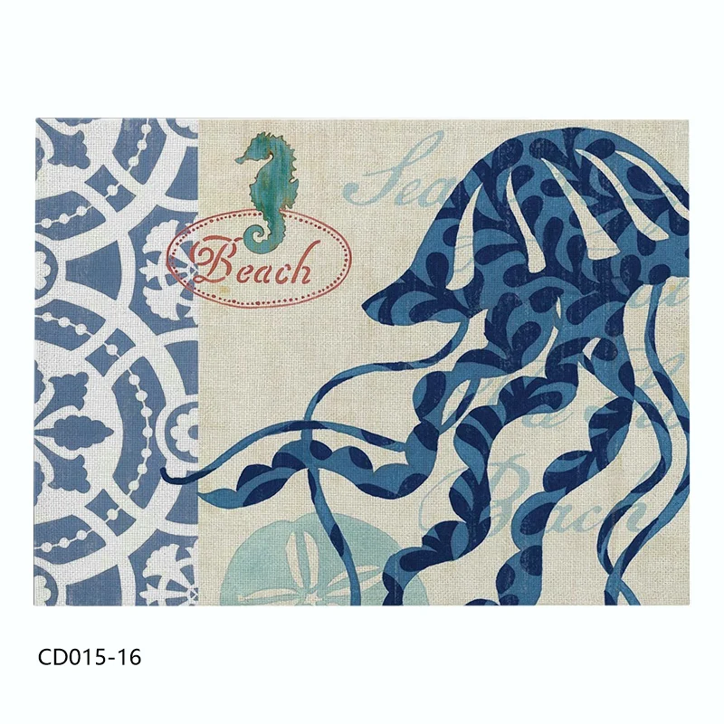 CD015-16 Льняной/хлопковый коврик для кухонного обеденного стола, коврик для чашек, коврик для посуды, коврик для стола, коврик для домашнего декора - Цвет: CD015-16