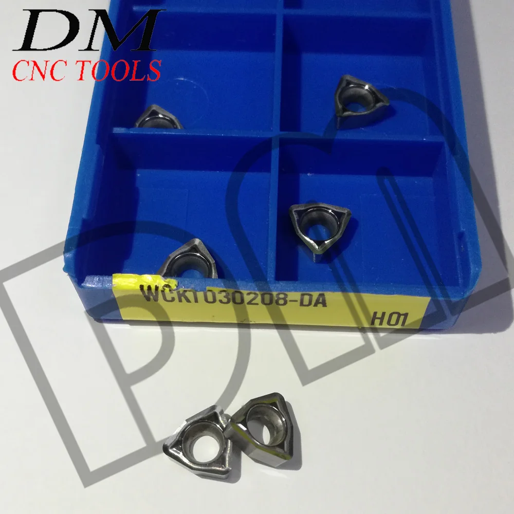 10 шт. WCKT030208/WCKT040208/WCKT050308/WCKT06T308/WCKT080408-DA H01 U дрель карбидная вставка для токарного станка режущие инструменты для алюминия