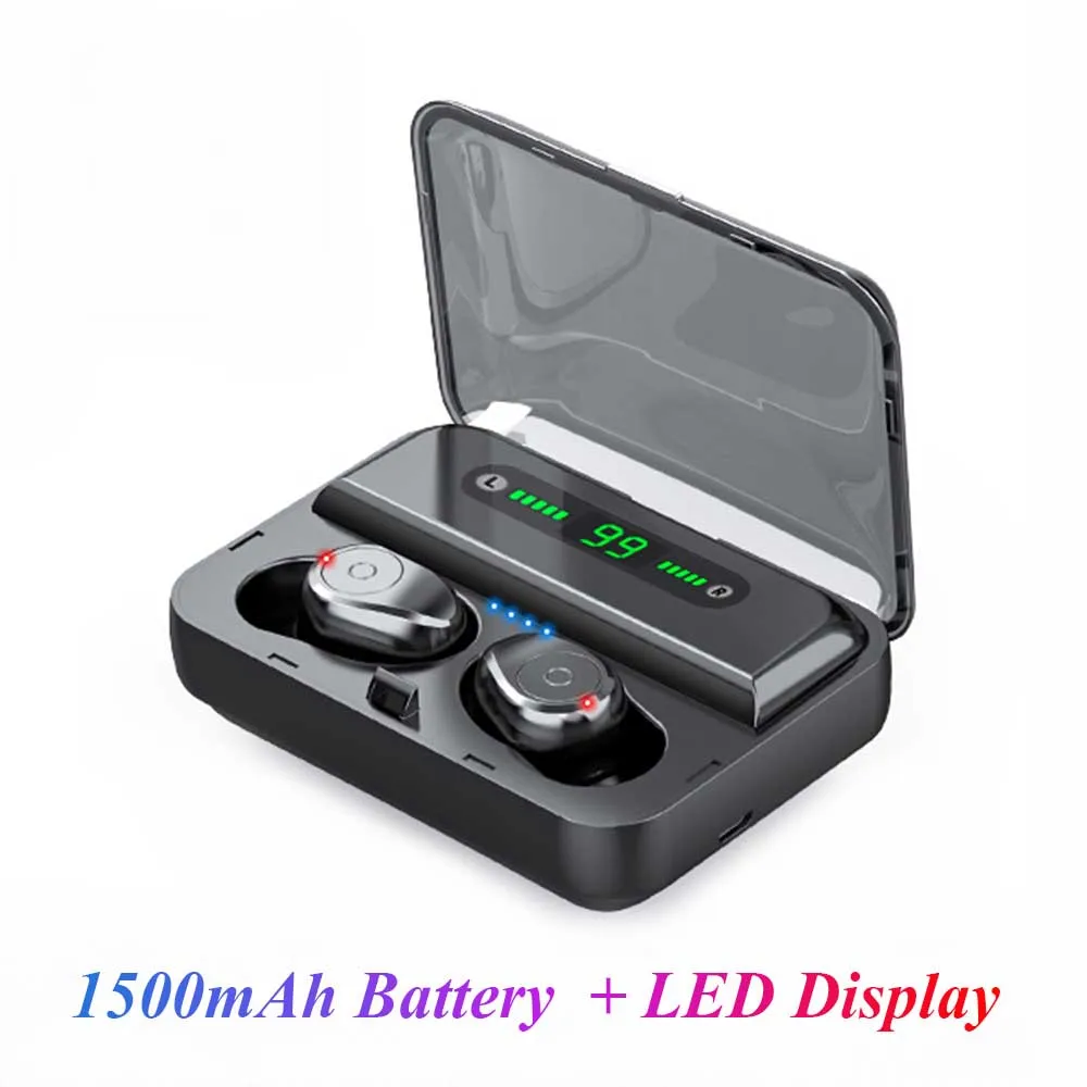 LY-F9-1-black F9 TWS Bluetooth 5,0 беспроводные наушники Bluetooth наушники светодиодный дисплей с микрофоном гарнитура для iPhone samsung huawei LG - Цвет: LY-F9-1-black