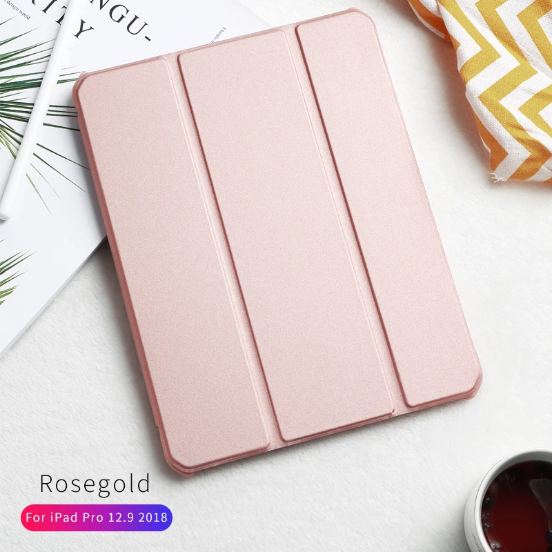 Xundd защитный чехол для Ipad Pro 12,9,, 12,9 дюймов, качественный кожаный чехол, подушка безопасности, планшет, авто спящий смарт-чехол, держатель - Цвет: Pink
