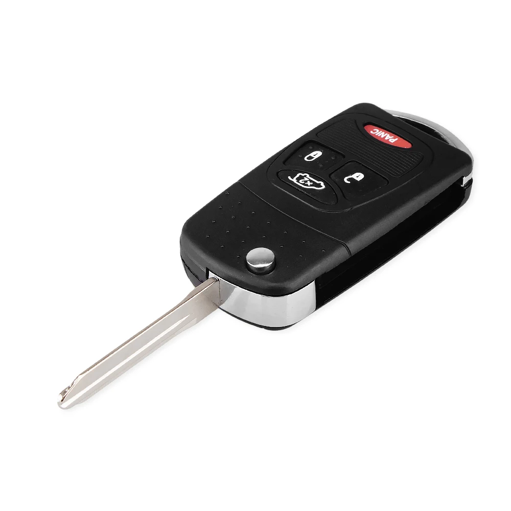 KEYYOU Replacement Modified Remote Key Shell For Chrysler Dodge Jeep Avenger Nitro Fob 4 Buttons Auto Car Flip Key Case Cover