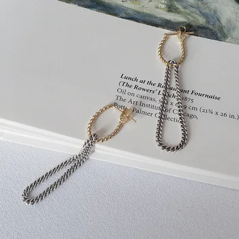 

S925 European and American style luxury twist chain earrings