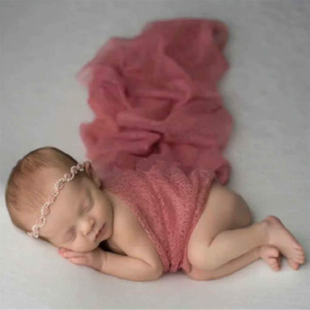 Baby Newborn Solid color Hollow Photograph Prop Blanket Infant Sleeping Swaddle Soft Blanket