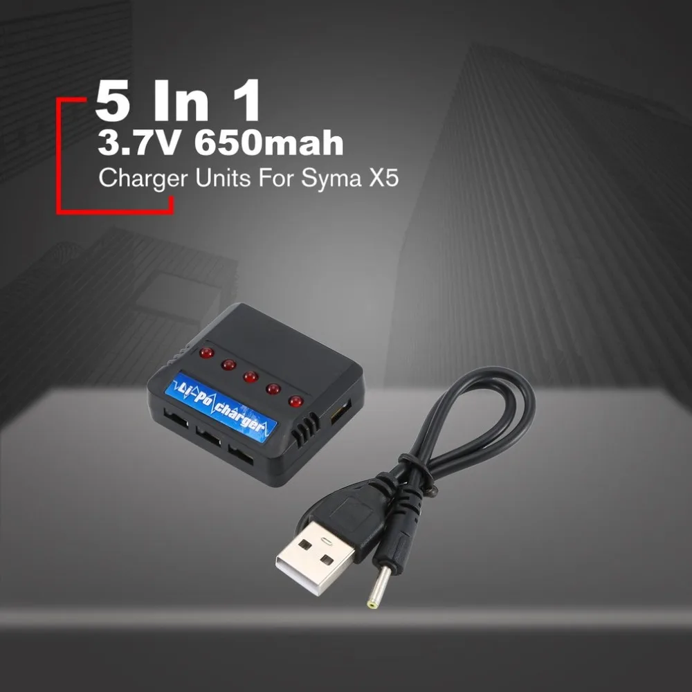5 в 1 зарядное устройство для Syma X5c X5c-1 X5 H5c RC Drone запасные части 852540 перезаряжаемый аккумулятор 3,7 в 650 мАч Li-Po