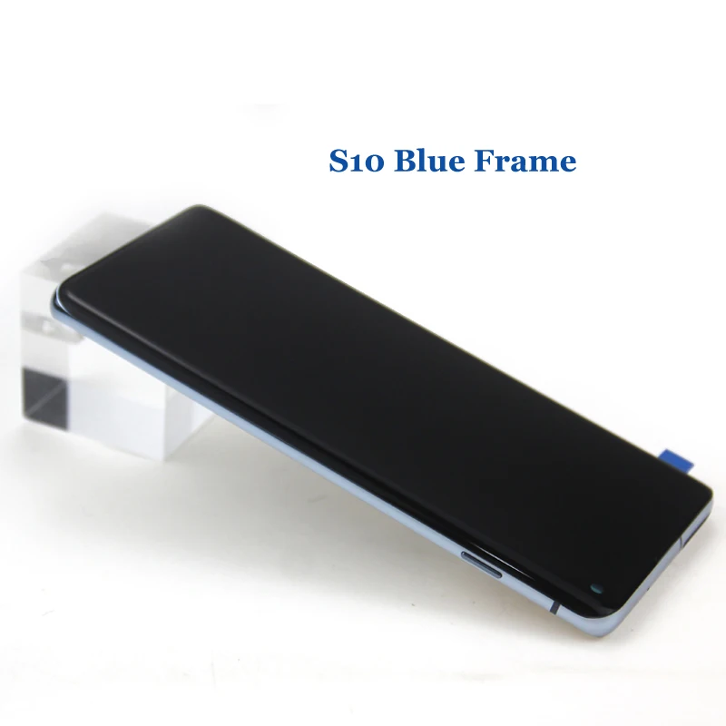 Супер Amoled для SAMSUNG S10 lcd G9730 дисплей SM-G973F сенсорный экран дигитайзер для SAMSUNG Galaxy S10 lcd G973F/DS - Цвет: S10 Blue Frame