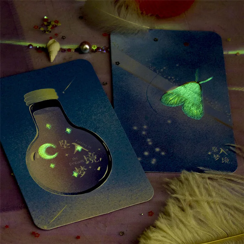 30 Pcs/Set Creative Falling In The Dream Luminous Postcard DIY Greeting Cards Birthday Letter Gift Card Message Card