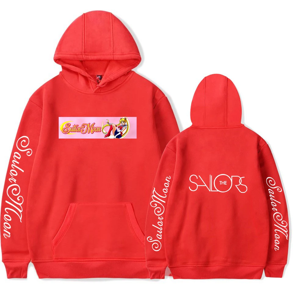 Принт матросский свитшот с Луной s для мужчин и женщин Harajuku толстовки пуловеры матросский свитшот с Луной Осень Зима Мальчики Девочки черный с капюшоном