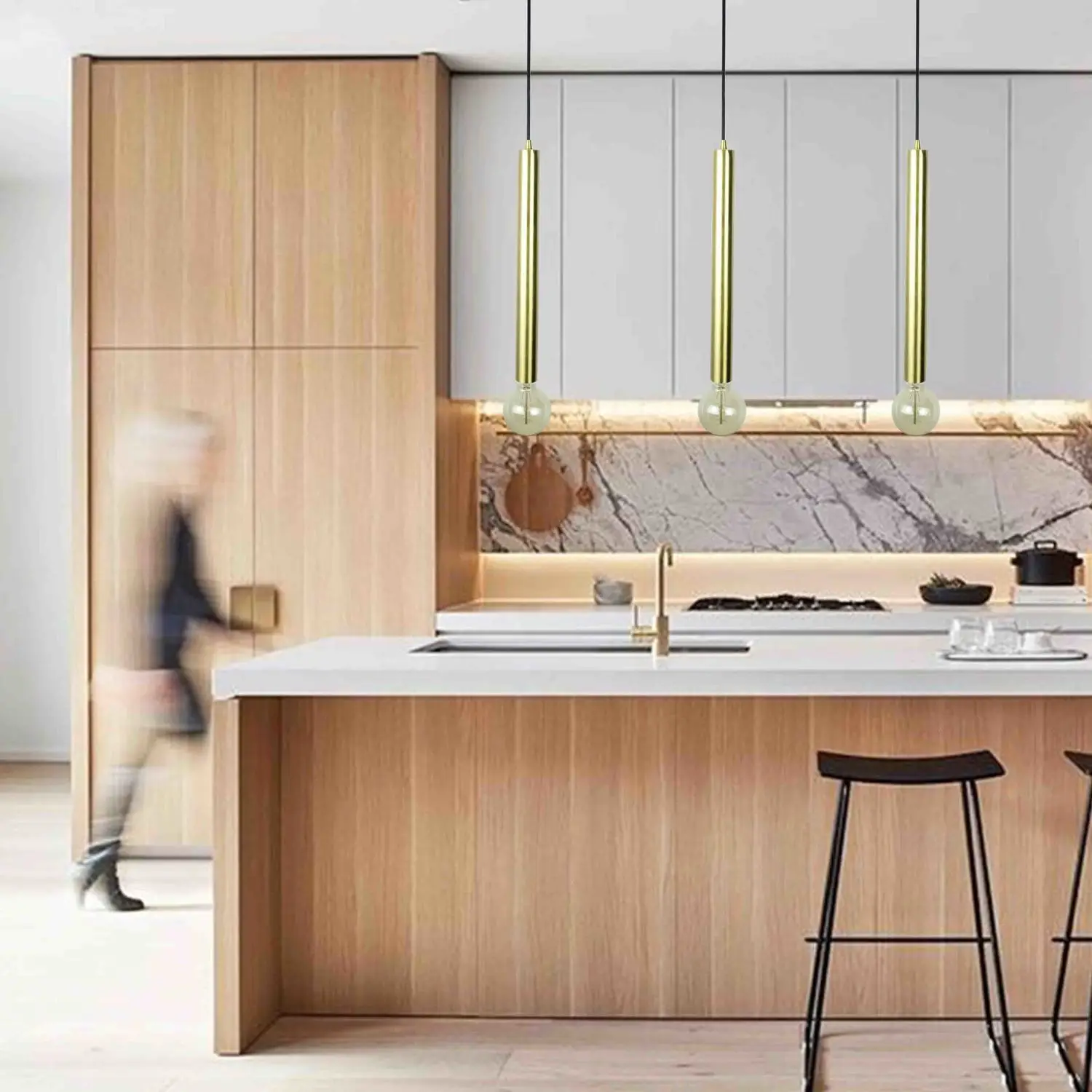 

Modern Hanging Lamp Light Led Dinning Bed Room Bedroom Foyer Round Glass Ball Black Gold Nordic Simple Modern Pendant Light Lamp