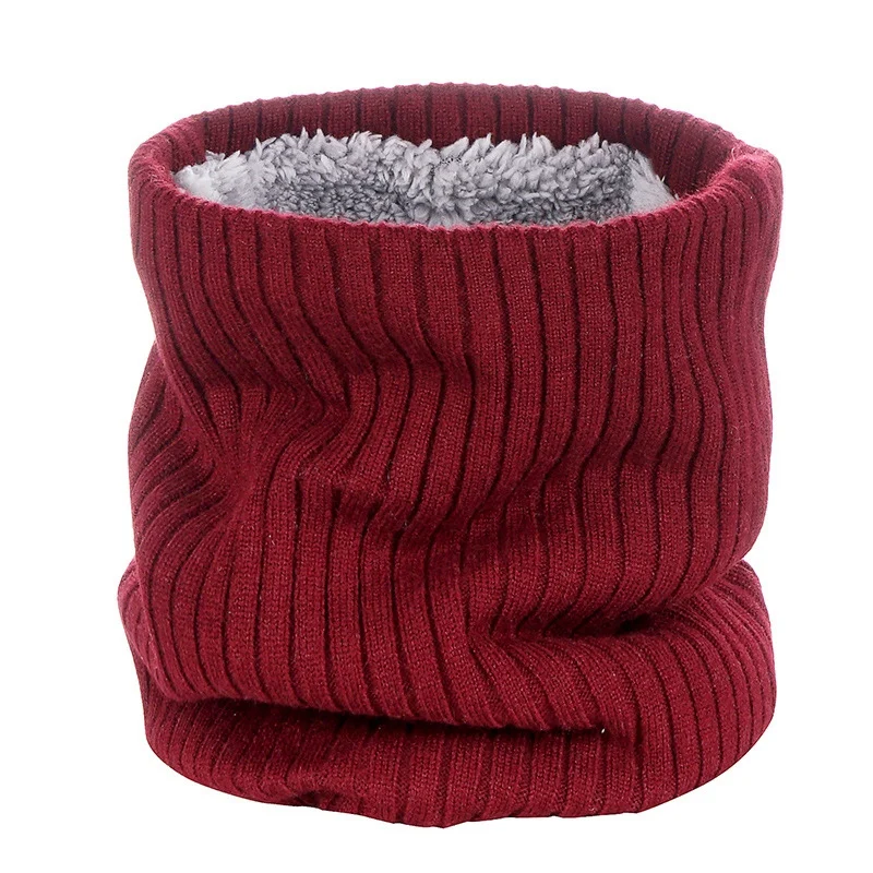 

Outdoor Neck Warmer Scarf Soft Double-Layer Knitted Fleece Lined Neck Gaiter for Cycling Skiing Climbing