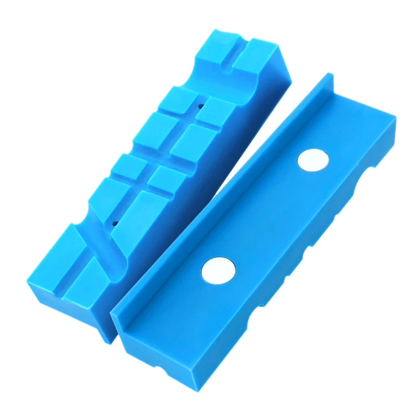 2PCS 5.5Inch Universal Vise Jaws Magnetic Retention Vise Pads Urethane Soft Jaws Magnetic Bench Vice Protectors(Blue