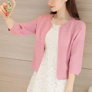 

Spring and summer Jacket Womens 2020 Korean all-match loose sweater cardigan sweater shawl small thin air