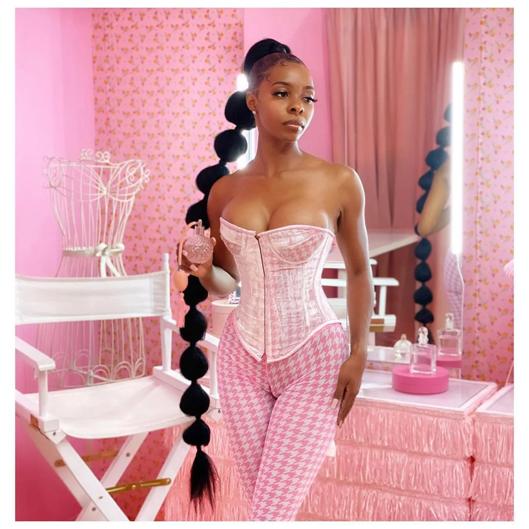 pink corset crop top