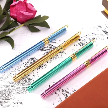 

1-Piece Colored Fountain Pen Metal Hooded Nib 0.38mm Extra Fine Nib Refillable Ink Pens for Men Women School Office Supplies