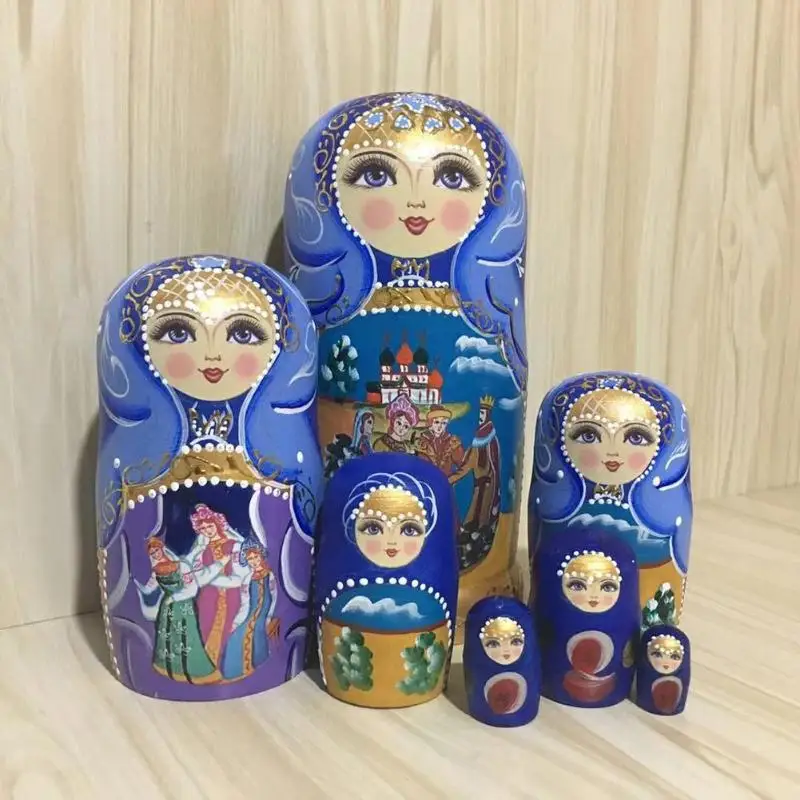 7 шт. русская Matryoshka Матрешка для девочек липа ручная роспись Декор подарок кукла игрушки
