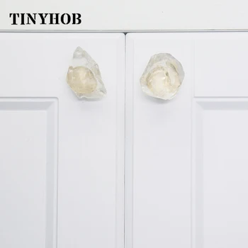 

3 Colors Pink Crystal Cabinet Knobs Nordic Chest Pulls White Knob Colorful Drawer Handle Brass Decor Knobs for Furniture