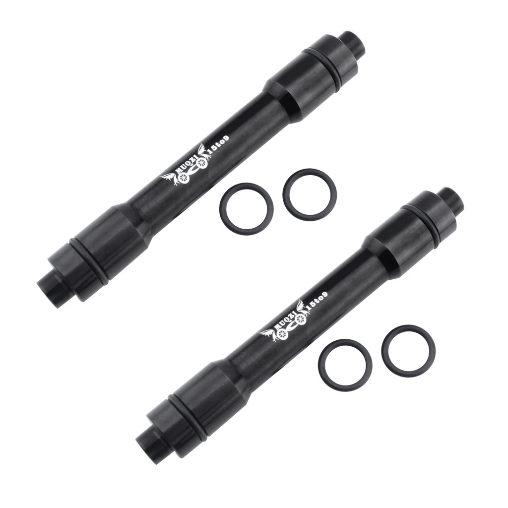 2Pc MTB Mountain Bike Bicycle QR15mm to 9mm Thru Axle Quick Release Hub Conversion Skewer Adapter