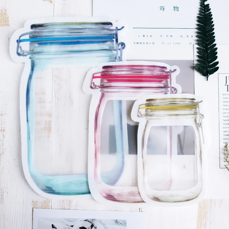 Mason Jar сумки на молнии для хранения сэндвич закуски герметичные многоразовые сумки для хранения продуктов герметичные пакеты для хранения для путешествий кемпинга