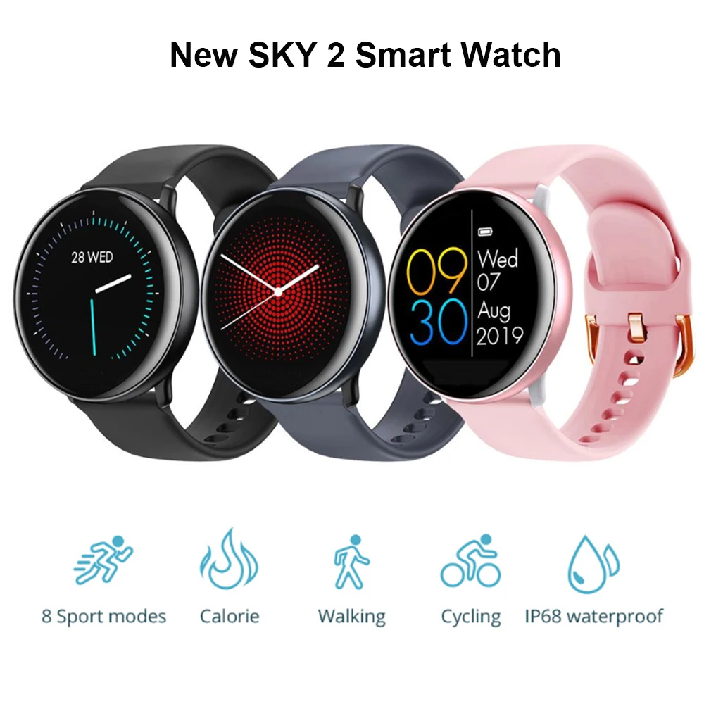 

SKY 2 Smart Watch Men Women IP68 Waterproof Bluetooth Sport Fitness Tracker Heart Rate Blood Pressure Oxygen Monitor Smartwatch