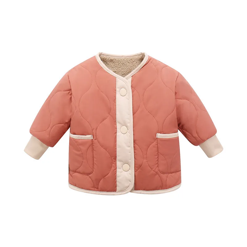 Down Jacket Children Jackets Children'S Cotton-Padded Jacket Boys And Girls Clothes Baby Down Cotton Inner Liner Double-Sided Wear Plus Velvet Warm Cardigan