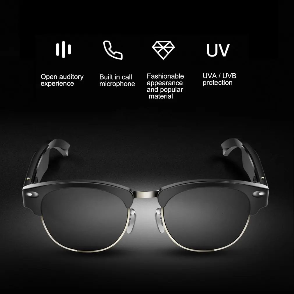 Smart Wireless Headphones Bluetooth-compatible Headset Glasses Sport Anti-Blu-ray Earphones Built-in Speaker E20 Bone - Цена: 3 728,37 руб.