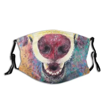 

Colorful Smiling Dog Reusable Face Mouth Mask Printed Protection Mask Respirator with Filters