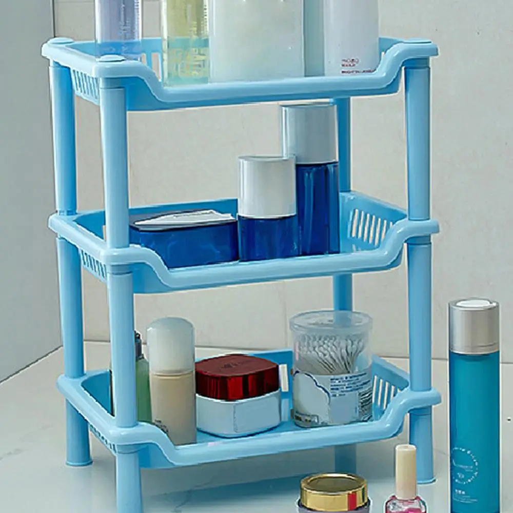 Bathroom Shelf Rack Bathroom Storage Rack Storage Rack Countertop Storage Rack 3-Layer Plastic Square Triangle Kitchen And Bathroom Storage Rack Washing And Kitchen Utensils Rack
