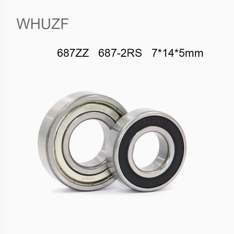 

WHUZF 10pcs 687-2RS 687ZZ 7*14*5 mm rubber sealed deep groove ball bearing 687ZZ 687-2RS 7x14x5 Miniature Steel Ball Bearings