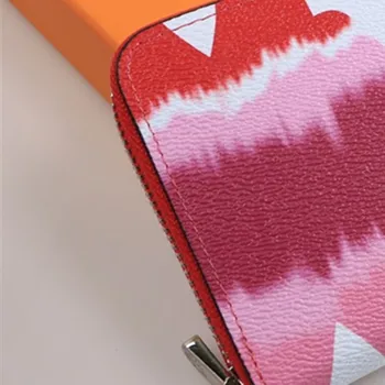 

Women's Luxury Designer Tie-dye Print Leather Long Zip Clutch Wallet Large Capacity Long Card Holder Organizer Purse 3 Colors