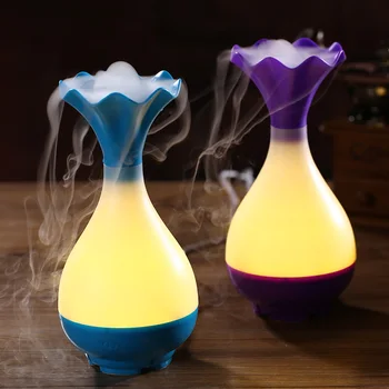 

Mini Vase USB Air Humidifier Ultrasonic Aromatherapy Essential Oil Aroma Diffuser Night Light Mist Purifier Atomizer for Home