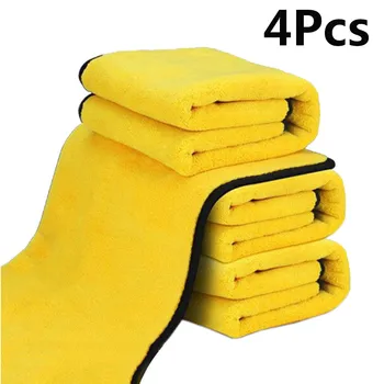 

4Pcs Car Extra Thick Microfiber Cleaning Cloths Soft Reusable Polishing Towel car wash microfiber towel car towel авто мойка