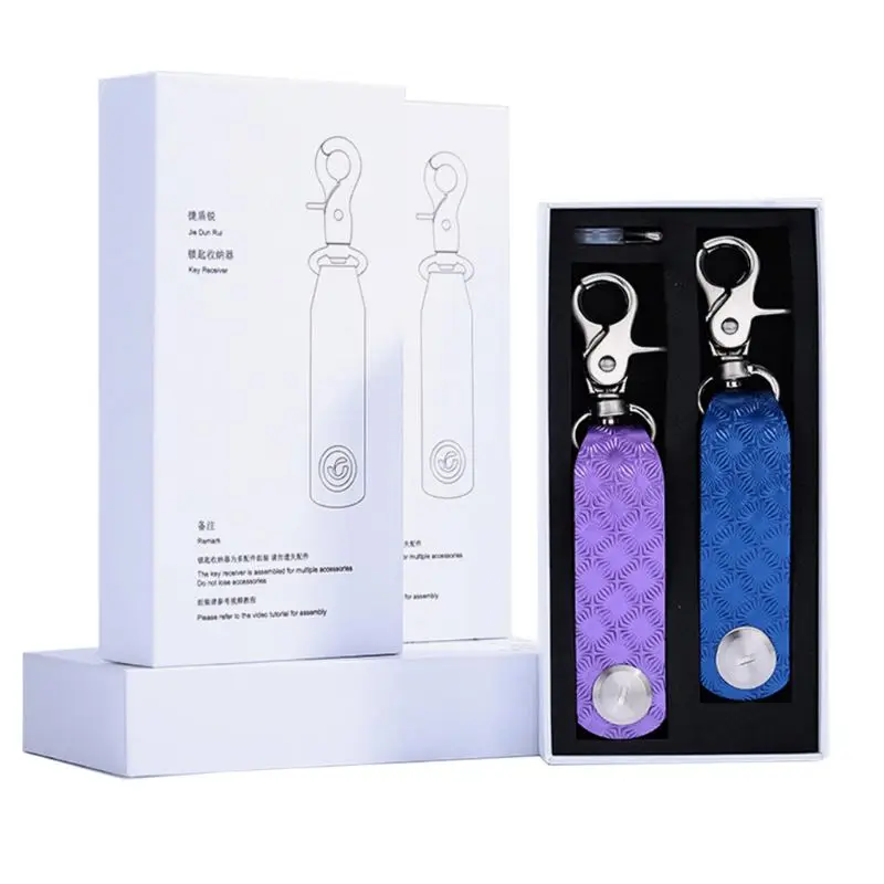 

2Pcs Key Holder Leather Keychain Smart Key Organizer Folding Pocket Key Holder