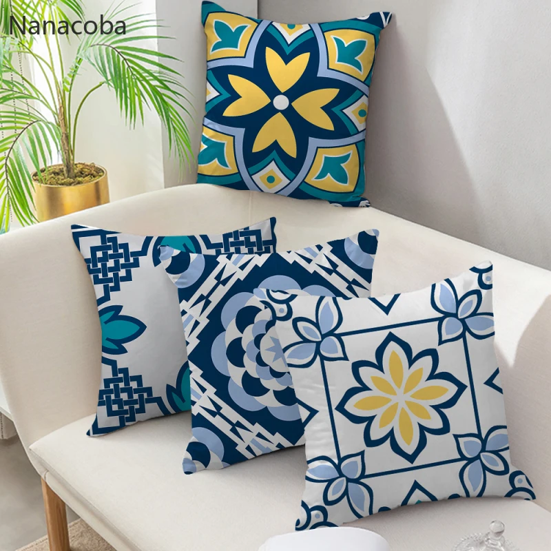 

Polyester Decor Pillowcase Home Background Throw Pillow Case Geometry Ethnic Tribal Print Cushion Cover for Home Sofa Bed Car