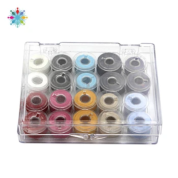

20 Colors Wire Metal/Plastic Bobbin Sewing Thread Practical Sewing Accessories Bobbins Embroidery Pre-wound Bobbins Thread Kit