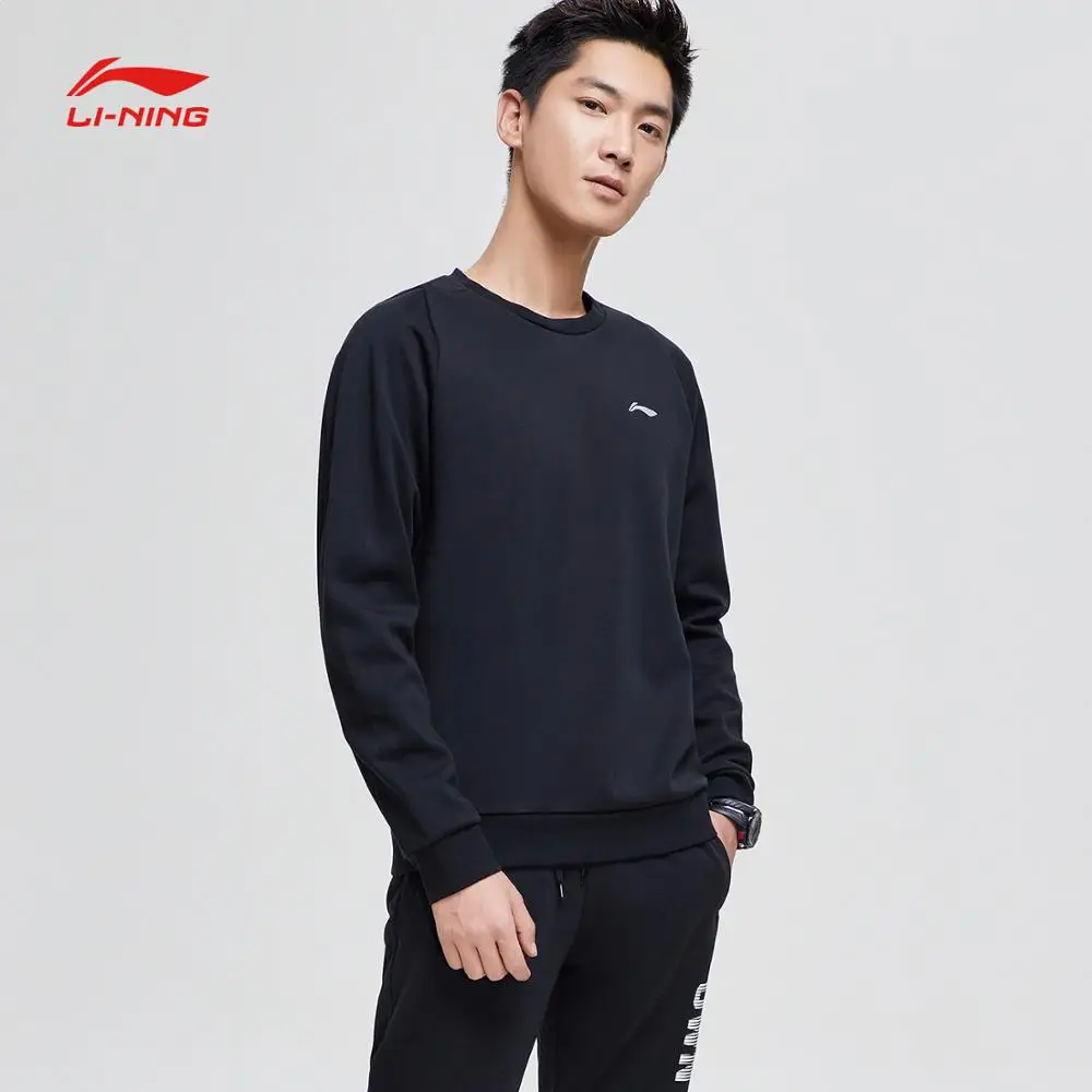 Li-Ning мужской тренировочный спортивный свитер с капюшоном, Классический крой, Флисовая теплая хлопковая подкладка, удобный спортивный свитер AWDN859 MWW1497